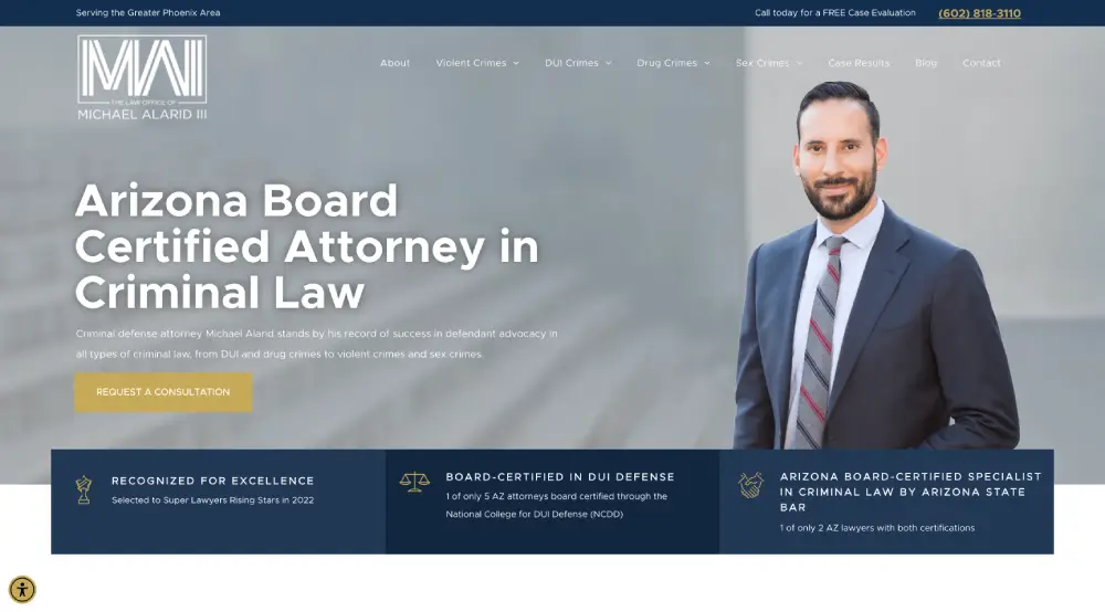The Law Office of Michael Alarid III - Arizona Board Certified Attorney in Criminal Law Homepage